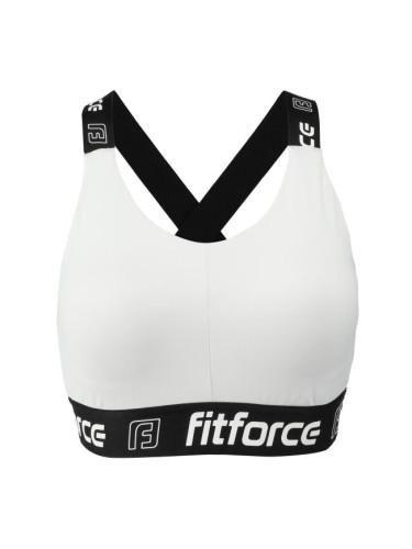 Fitforce NEMEE Дамско фитнес бюстие, бяло, размер
