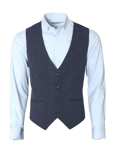 Мъжки елек в син меланж