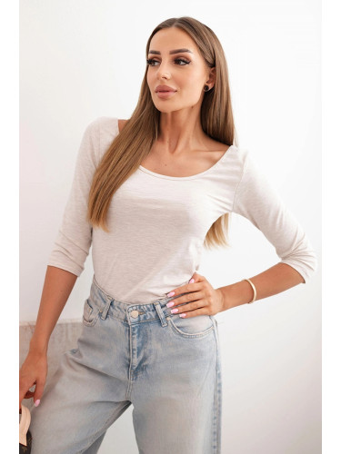 Kesi Blouse round neckline beige melange