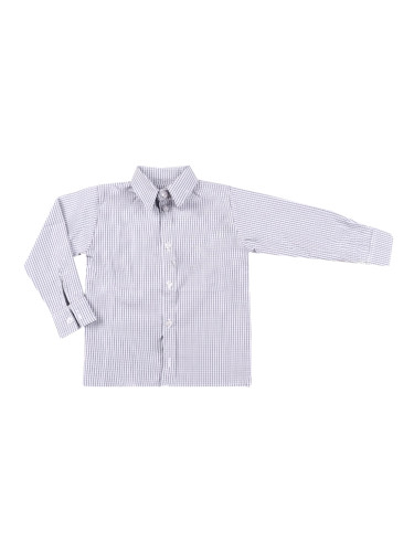  Детска риза с дълъг ръкав за момче на сиво райе 