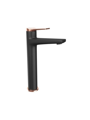 Висок смесител за мивка WNW168B73PA-RG Andare черно, розово злато