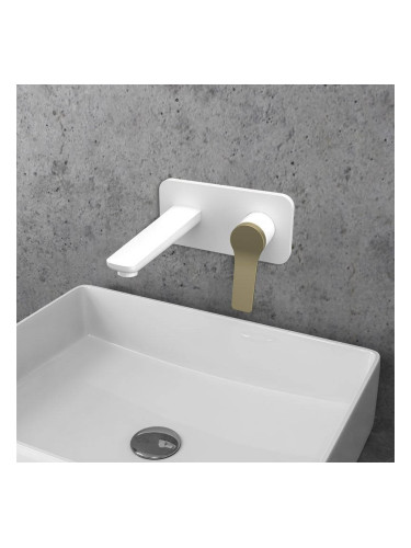 Стенен смесител за умивалник WNX148073PH-B Andare бяло, бронз