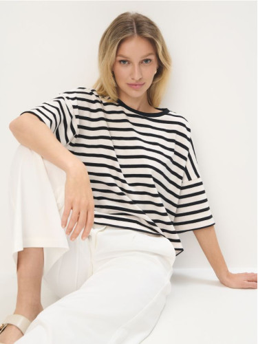 Mohito - Памучна тениска - кремaво