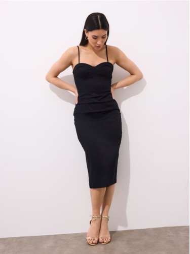 Mohito - Прилепнала миди рокля - черен