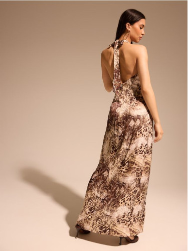 Mohito - Макси рокля с животински мотиви - бежово