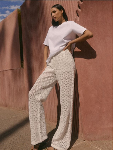 Mohito - Памучен панталон - кремaво