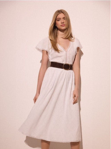 Mohito - Миди рокля с къс ръкав - бяло