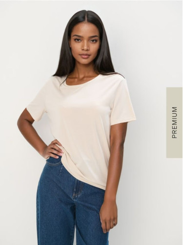 Mohito - LADIES` T-SHIRT - бежово