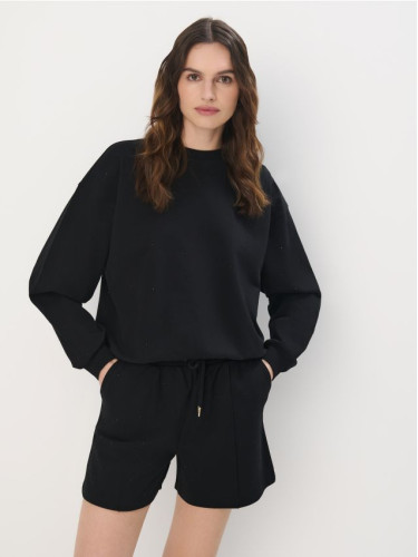 Mohito - Памучен суитшърт - черен