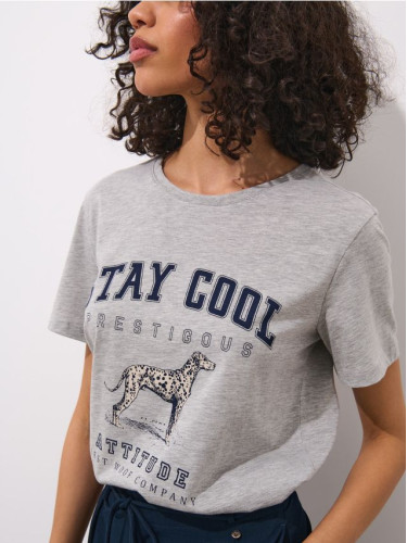 Mohito - Тениска с щампа - сиво