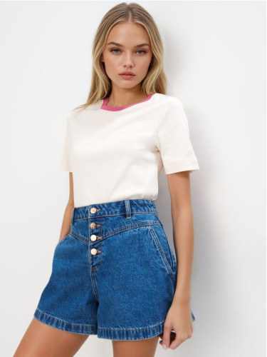 Mohito - Памучна тениска - кремaво