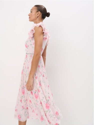 Mohito - Миди рокля с колан - пастелно розово