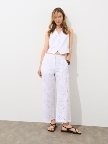 Mohito - Памучен панталон - бяло