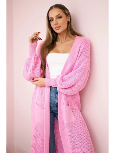 Kesi Włoski Sweater long cardigan light pink
