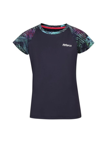 Fitforce NILSEN Момичешка тениска за фитнес, тъмносин, размер 116-122
