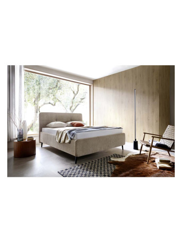 БЕЖОВО ТАПИЦИРАНО ЛЕГЛО ЕВО 173/220/119 СМ С ПЛОЩ ЗА СЪН 160/200 СМ