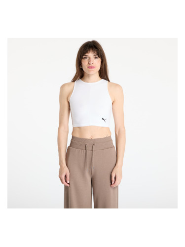 Puma Wardrobe Essentials Ribbed Crop Top PUMA White XS