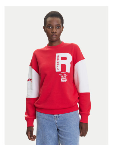 Pepe Jeans Суитшърт Red Bull Racing Panel Team RL580010 Червен Relaxed Fit