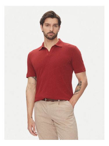 Marc O'Polo Тениска с яка и копчета 523 2091 53026 Червен Regular Fit