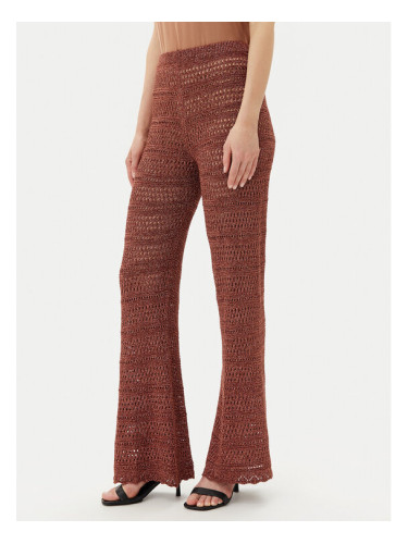 TWINSET Плетени панталони 251TT3196 Кафяв Wide Leg
