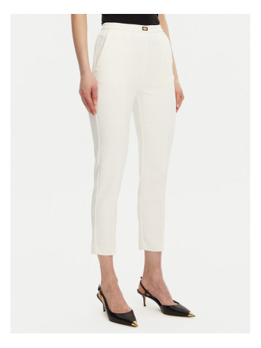 Elisabetta Franchi Текстилни панталони PA-076-51E2-V280 Бял Regular Fit