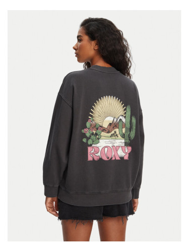 Roxy Суитшърт ERJFT04997 Черен Relaxed Fit