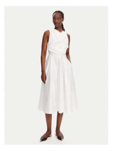 Elisabetta Franchi Коктейлна рокля ABT5252E2 100 Бял Regular Fit