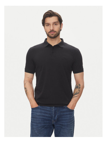 Lindbergh Тениска с яка и копчета 30-404020 Черен Relaxed Fit