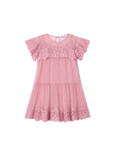 Mayoral Елегантна рокля 3909 Розов Regular Fit