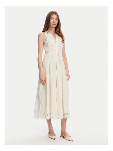 TWINSET Коктейлна рокля 251TT2090 Екрю Regular Fit