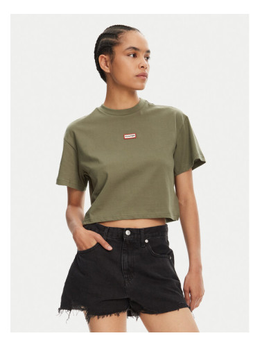 Hunter Тишърт Abby HARW0059251 Каки Boxy Fit