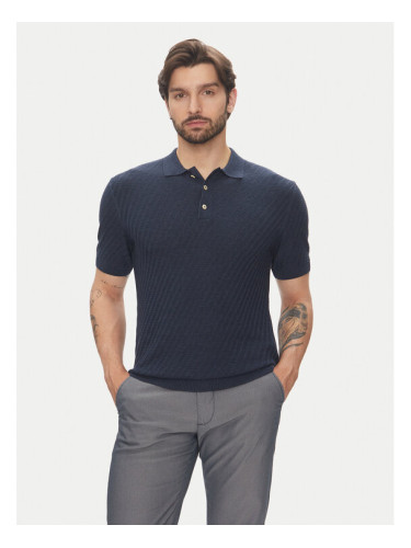 Pierre Cardin Тениска с яка и копчета C5 51314.5094 Тъмносин Slim Fit