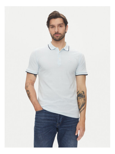 Lindbergh Тениска с яка и копчета 30-404010 Син Relaxed Fit