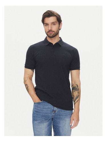 Lindbergh Тениска с яка и копчета 30-404020 Тъмносин Relaxed Fit