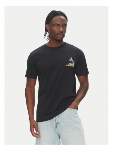 Quiksilver Тишърт Palm Lines Ss EQYZT08057 Черен Regular Fit