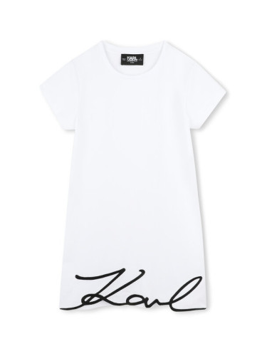 Karl Lagerfeld Kids Ежедневна рокля Z30454 S Бял Regular Fit