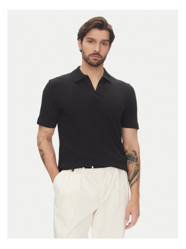 Marc O'Polo Тениска с яка и копчета 524 3021 53176 Черен Regular Fit