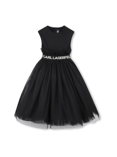 Karl Lagerfeld Kids Ежедневна рокля Z30467 D Черен Regular Fit