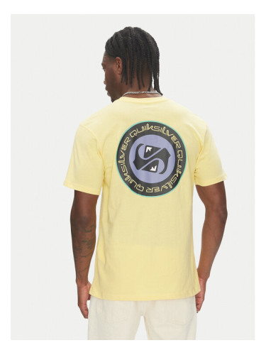 Quiksilver Тишърт Circle Back Ss EQYZT08054 Жълт Regular Fit