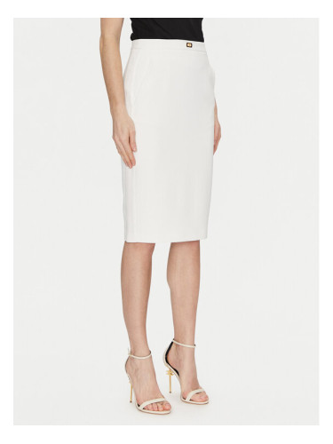 Elisabetta Franchi Пола тип молив GO-099-51E2-V260 Бял Regular Fit