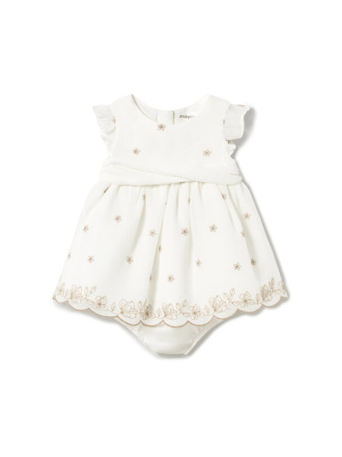 Mayoral Елегантна рокля 1856 Бял Regular Fit