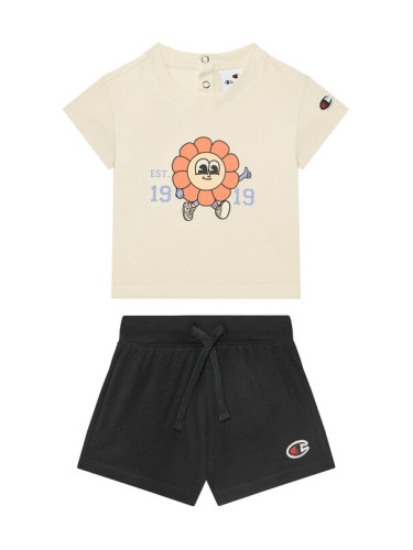 Champion Комплект тишърт и панталонки 405117 Бежов Regular Fit