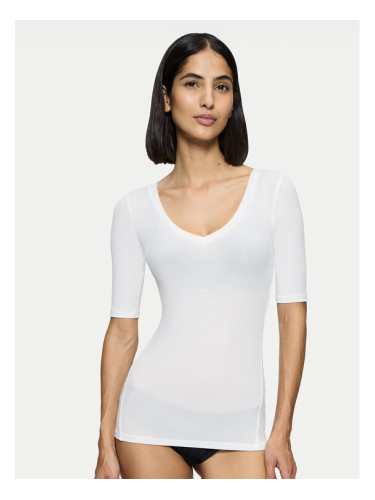 Triumph Тениска на пижама Beauty Layers 10222610 Екрю Slim Fit