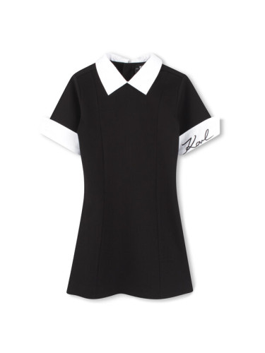 Karl Lagerfeld Kids Ежедневна рокля Z30462 S Черен Regular Fit