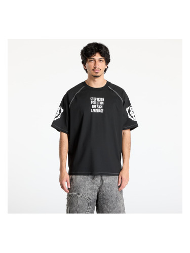 Тениска PLEASURES Pollution Boxy Raglan Black L