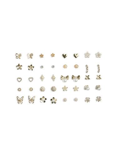 Комплект чифта обеци Pieces Pclona Mega Pack Earrings D2d 17153167 Златист