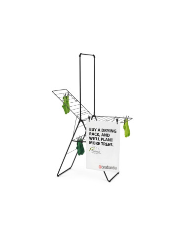 Сушилник за дрехи Brabantia Hangon 20m с допълнителен прът, Matt Black