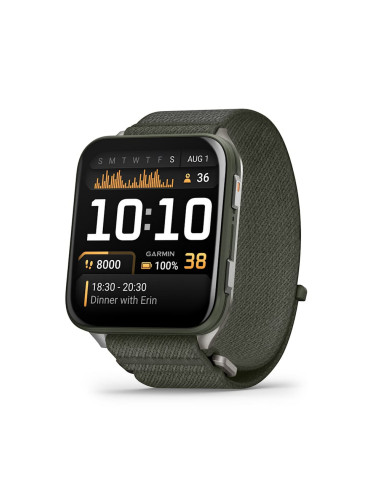 Garmin Venu® X1 - Venu® X1 -  Moss с Titanium заден капак и Moss ComfortFit найлонова каишка 010-02980-03