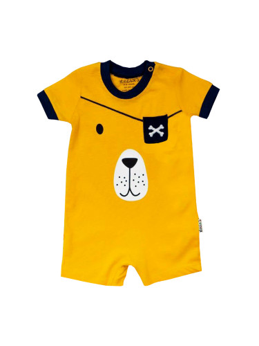 Бебешки гащеризон с къс ръкав с картинка на кученце