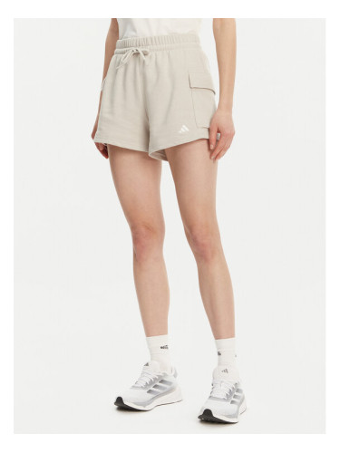 adidas Спортни шорти Essentials Small Logo JC5699 Бежов Loose Fit